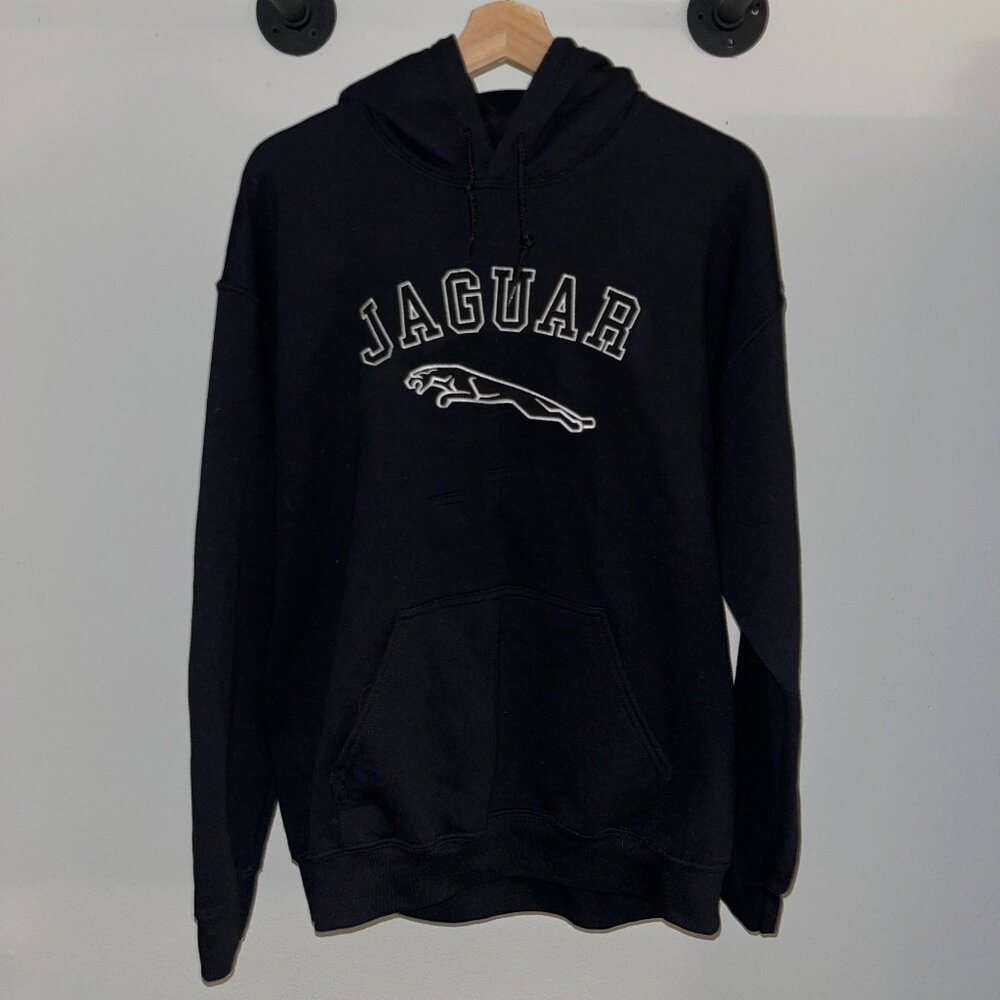 Black Retro Jaguar Motors Racing Curve Formula 1 Car Drawstring Hoodie